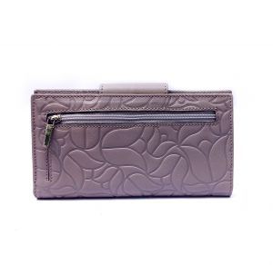 Billetero de mujer en piel auténtica con monedero de cremallera