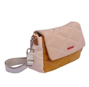 Bolso bandolera para mujer Fun and Basics Kaya de nylon natural con cremallera