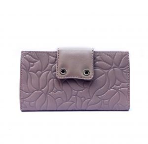 Billetero de mujer en piel auténtica con monedero de cremallera