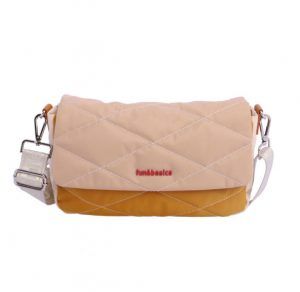 Bolso bandolera para mujer Fun and Basics Kaya de nylon natural con cremallera