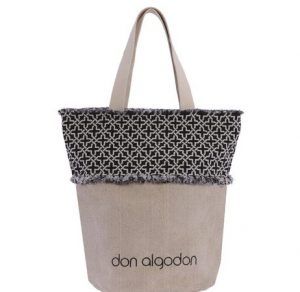 Bolso tipo shopper DON ALGODON rafia combinado