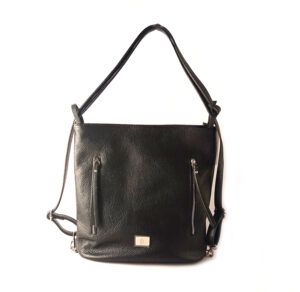 Bolso mochila LB en piel auténtica color negro