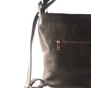 Bolso mochila LB en piel auténtica color negro