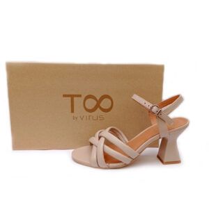 Sandalias piel de tiras de tacón Too by Virus color piedra