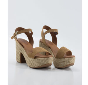 Cuña tacón POPA Natadola serraje cuero