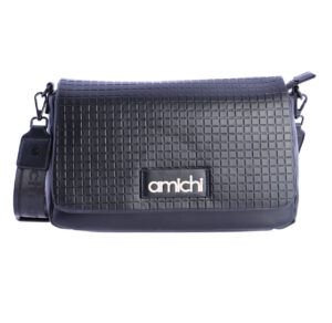Bolso AMICHI bandolera con solapa negro
