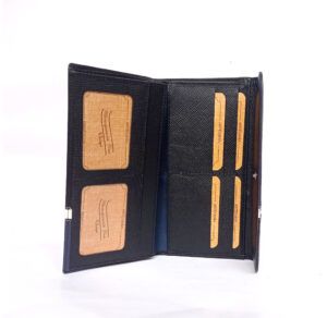 Billetera de mujer piel grande negro/marino