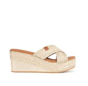Zueco de cuña baja yute POPA albufera laminado platino