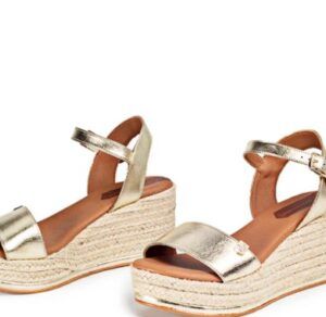 Cuña Baja Yute POPA Arambol Laminado Platino con hebilla