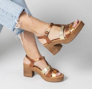 Sandalias mujer MARILA SHOES de piel con tacón alto Banjul terracota