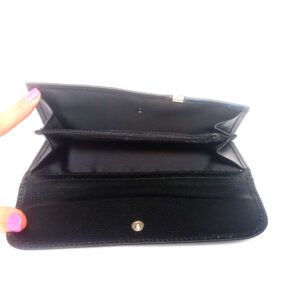 Billetera de mujer piel mediana negro/marino