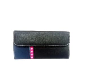 Billetera de mujer piel mediana negro/marino