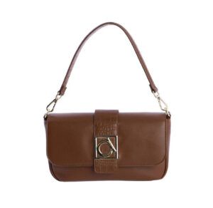 Bolso de hombro AMICHI Viena con solapa color marrón