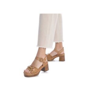 Sandalias de mujer CARMELA de tacón ancho cuero