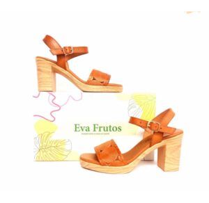 Sandalias de tacón Eva Frutos con pulsera al tobillo cuero