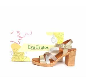 Sandalias de tiras con tacón Eva Frutos multi metalizado