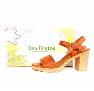 Sandalias de tacón Eva Frutos con pulsera al tobillo cuero
