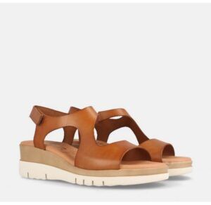Sandalias para mujer de piel con cuña media Marila Shoes Allen avellana