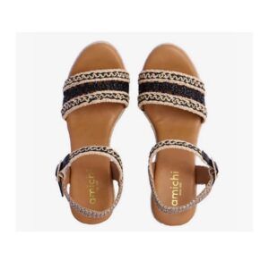 Sandalias de cuña AMICHI Clara de fibras naturales tipo croché