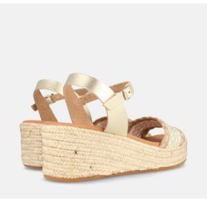 Sandalias de yute Marila Shoes de cuña alta color platino