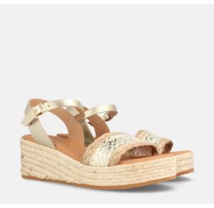 Sandalias de yute Marila Shoes de cuña alta color platino