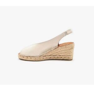 Alpargatas en piel Viguera 2200 yute flex vainilla