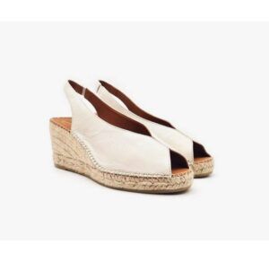 Alpargatas en piel Viguera 2200 yute flex vainilla