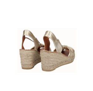Sandalias de cuña media yute VIGUERA color platino