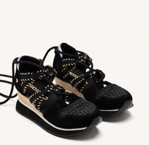 Zapatillas abiertas GIOSEPPO cuña rafia GRISWOLD negro