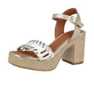 Sandalias de tacón Popa modelo digue calado blanco