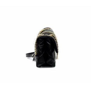 Bolso de vestir acolchado en piel negro