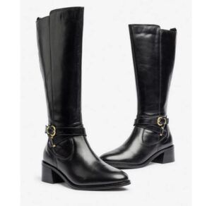 Botas de tacón en piel YOKONO LOP-406 negro